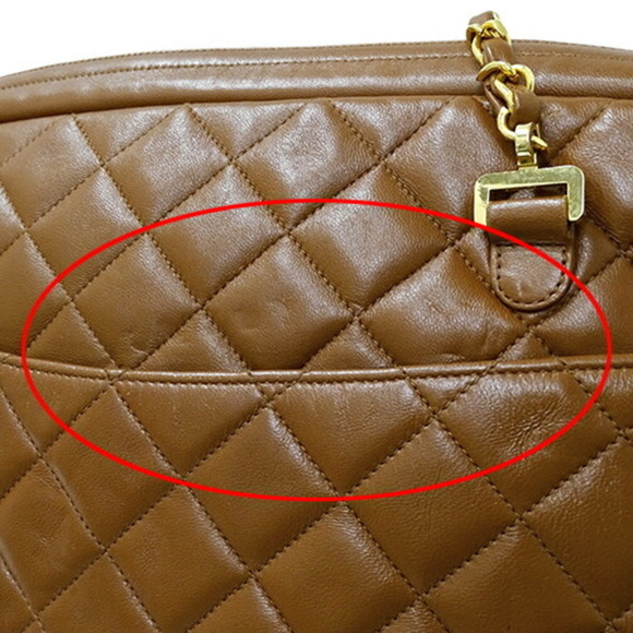 Chanel CHANEL Bag Matelasse Women's Shoulder Chain Tote Lambskin Brown - Picture 10 of 13